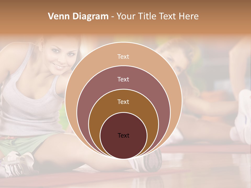 A Group Of Women Sitting On The Floor In A Gym PowerPoint Template
