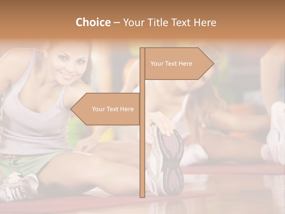 A Group Of Women Sitting On The Floor In A Gym PowerPoint Template