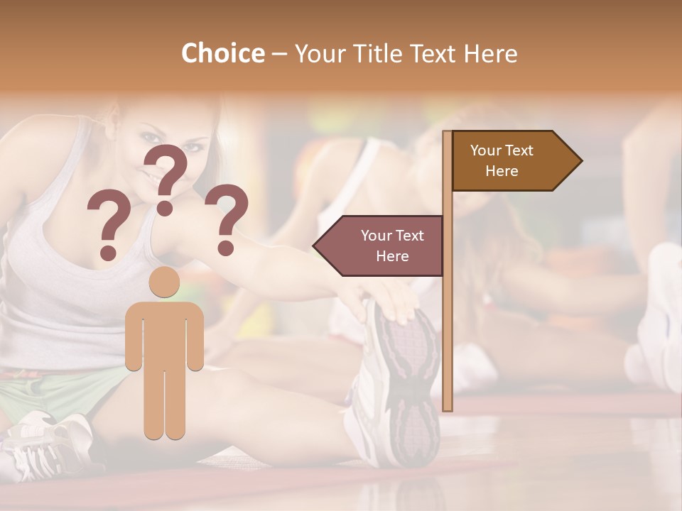 A Group Of Women Sitting On The Floor In A Gym PowerPoint Template