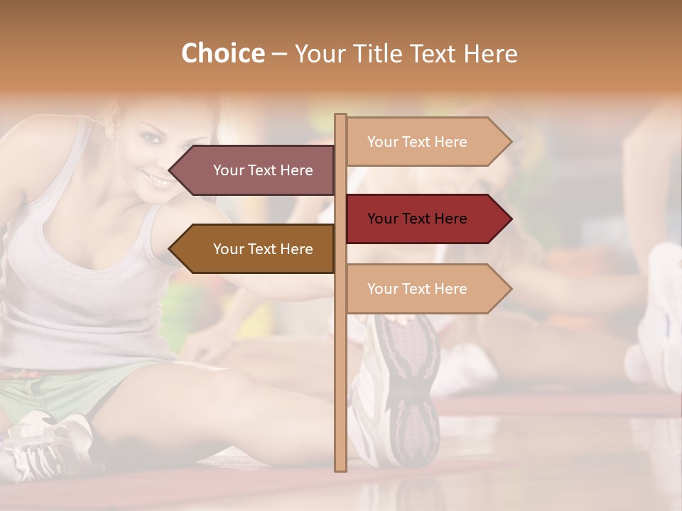 A Group Of Women Sitting On The Floor In A Gym PowerPoint Template