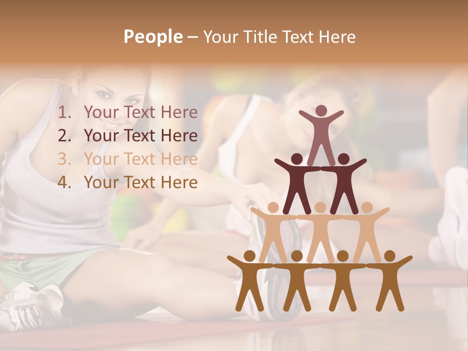 A Group Of Women Sitting On The Floor In A Gym PowerPoint Template