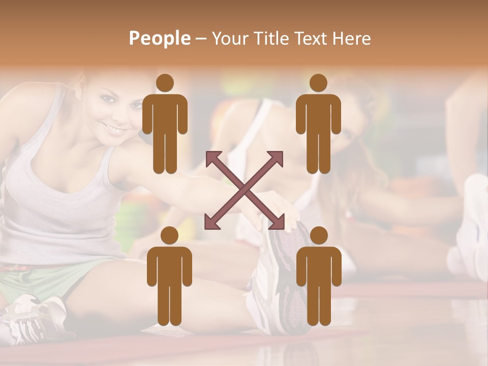 A Group Of Women Sitting On The Floor In A Gym PowerPoint Template