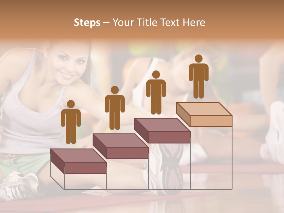 A Group Of Women Sitting On The Floor In A Gym PowerPoint Template