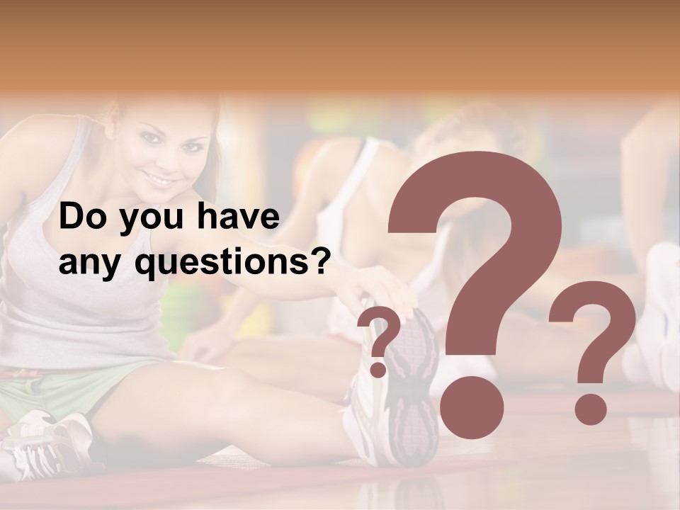 A Group Of Women Sitting On The Floor In A Gym PowerPoint Template
