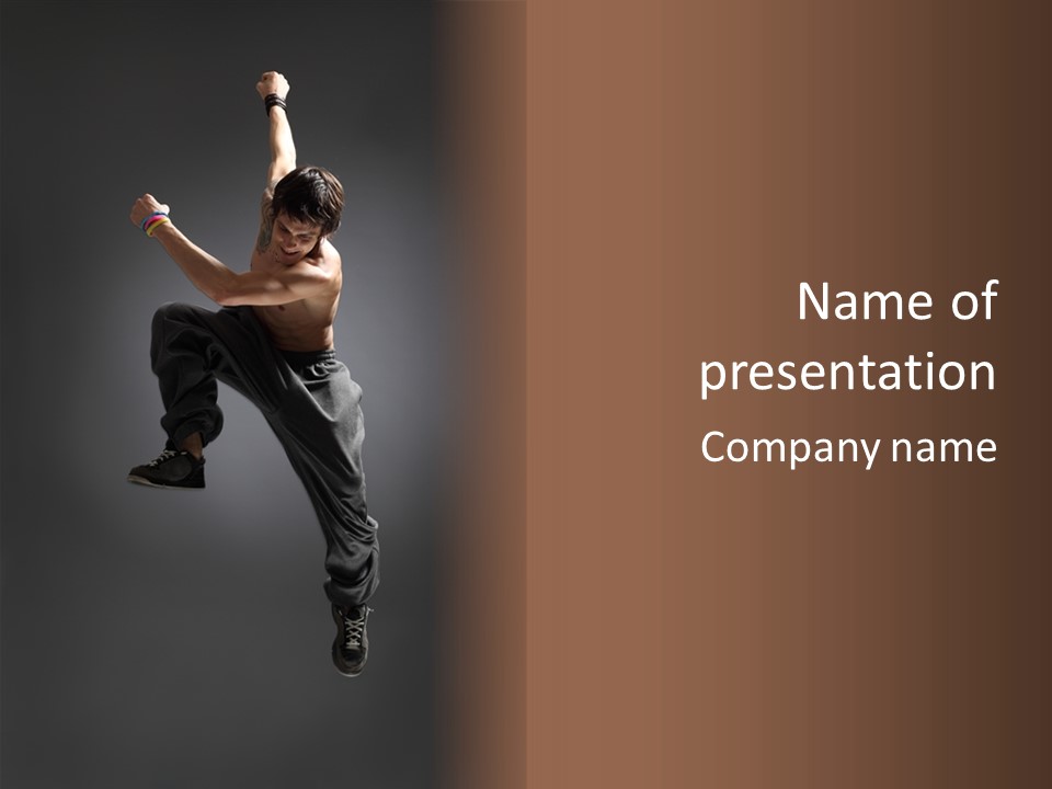 Vertical Active Boy PowerPoint Template