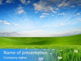 Lonely Blue Flower PowerPoint Template