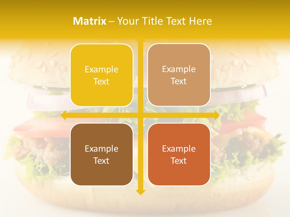 A Cheeseburger With Lettuce, Tomato, Onion And Tomato Slices PowerPoint Template