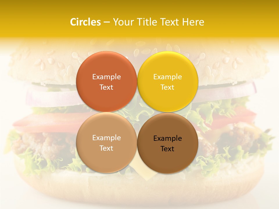 A Cheeseburger With Lettuce, Tomato, Onion And Tomato Slices PowerPoint Template