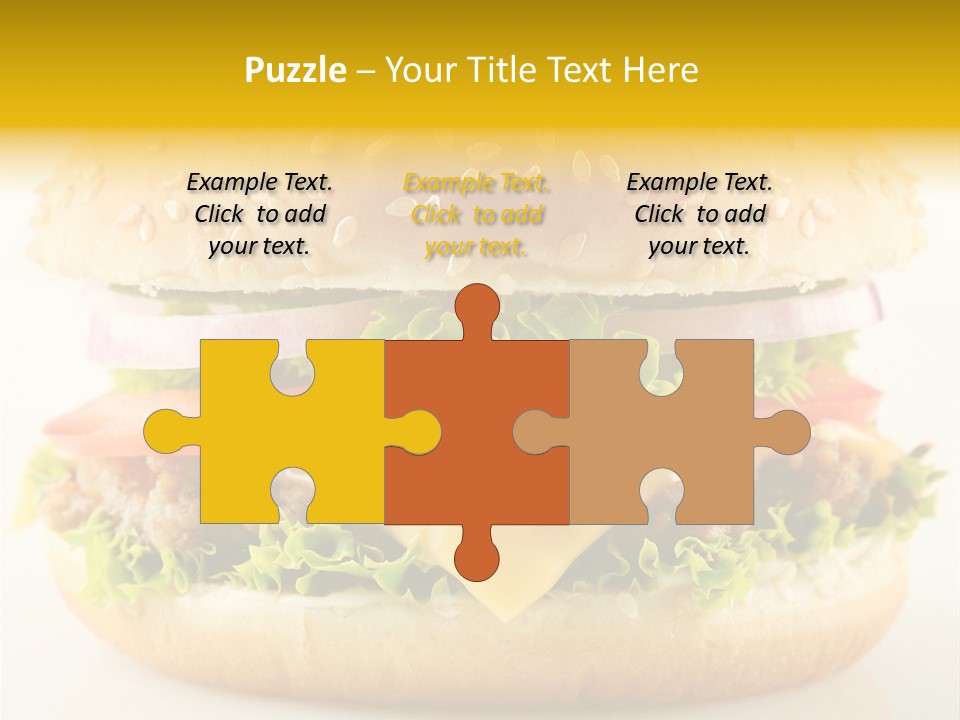 A Cheeseburger With Lettuce, Tomato, Onion And Tomato Slices PowerPoint Template