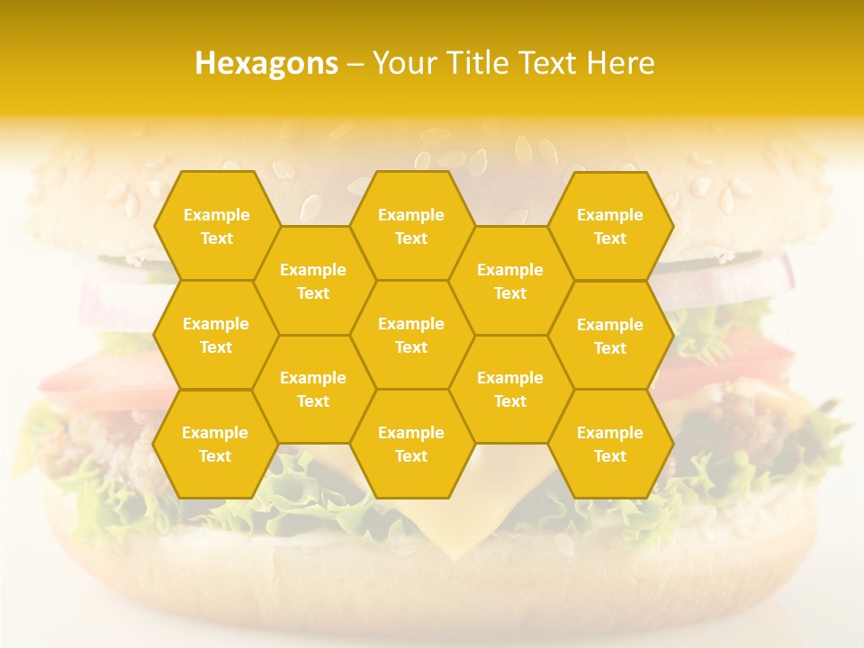 A Cheeseburger With Lettuce, Tomato, Onion And Tomato Slices PowerPoint Template