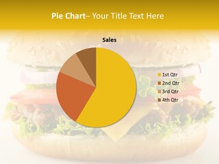 A Cheeseburger With Lettuce, Tomato, Onion And Tomato Slices PowerPoint Template