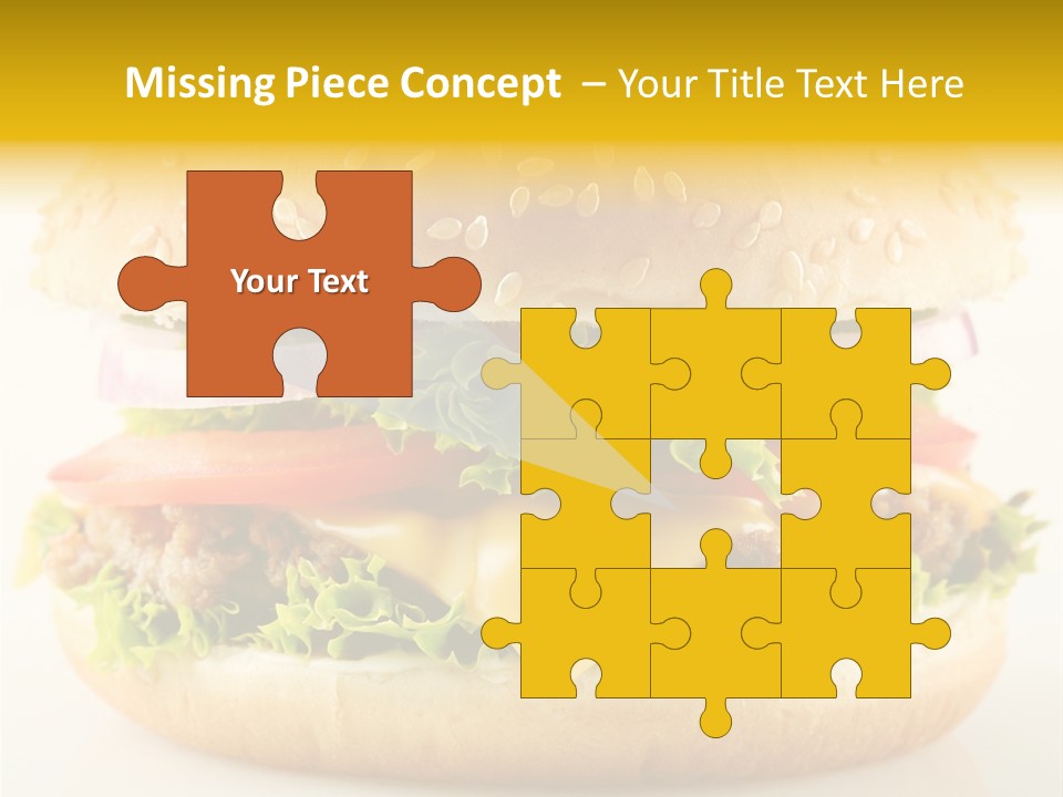 A Cheeseburger With Lettuce, Tomato, Onion And Tomato Slices PowerPoint Template
