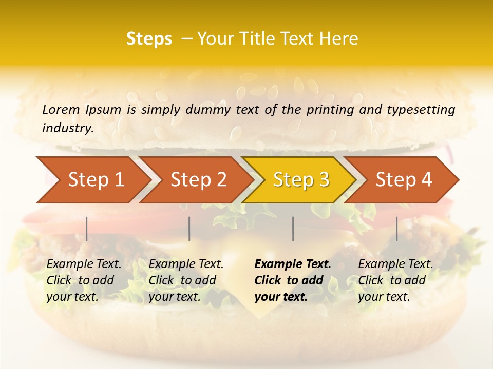 A Cheeseburger With Lettuce, Tomato, Onion And Tomato Slices PowerPoint Template