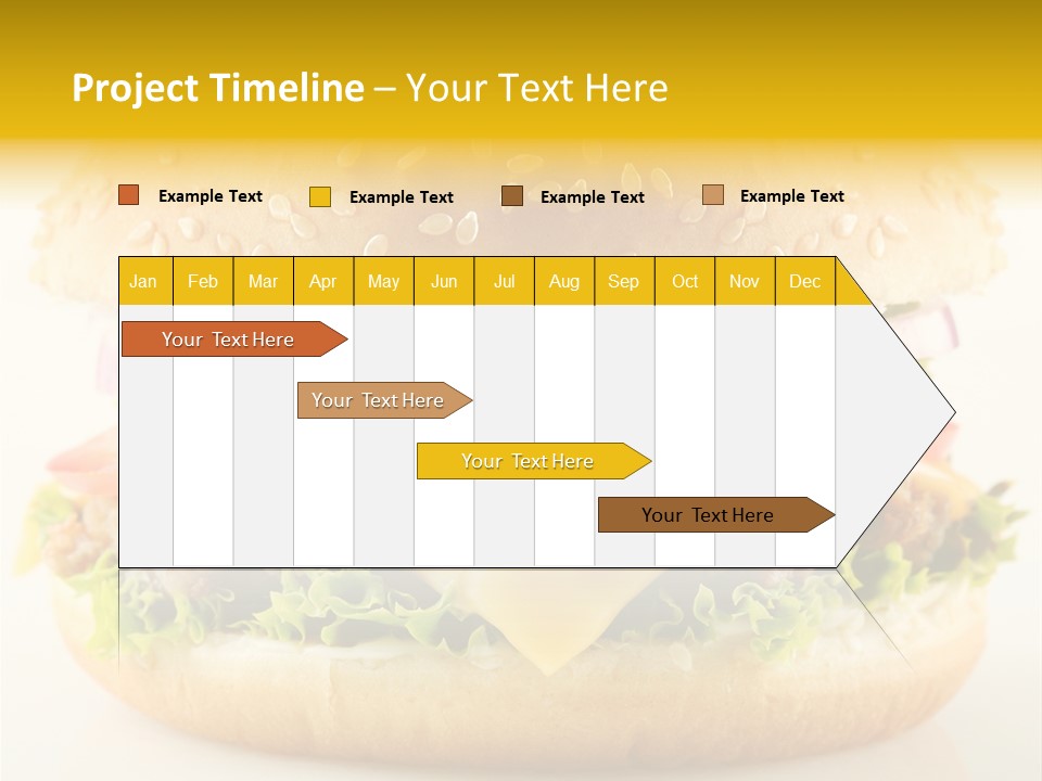 A Cheeseburger With Lettuce, Tomato, Onion And Tomato Slices PowerPoint Template
