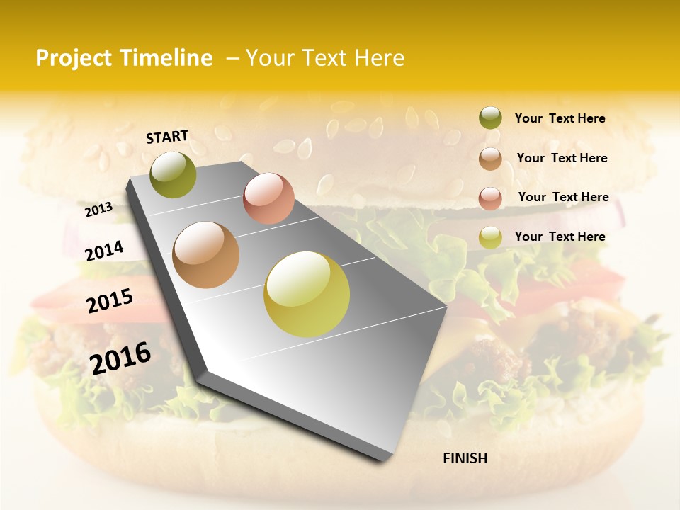 A Cheeseburger With Lettuce, Tomato, Onion And Tomato Slices PowerPoint Template