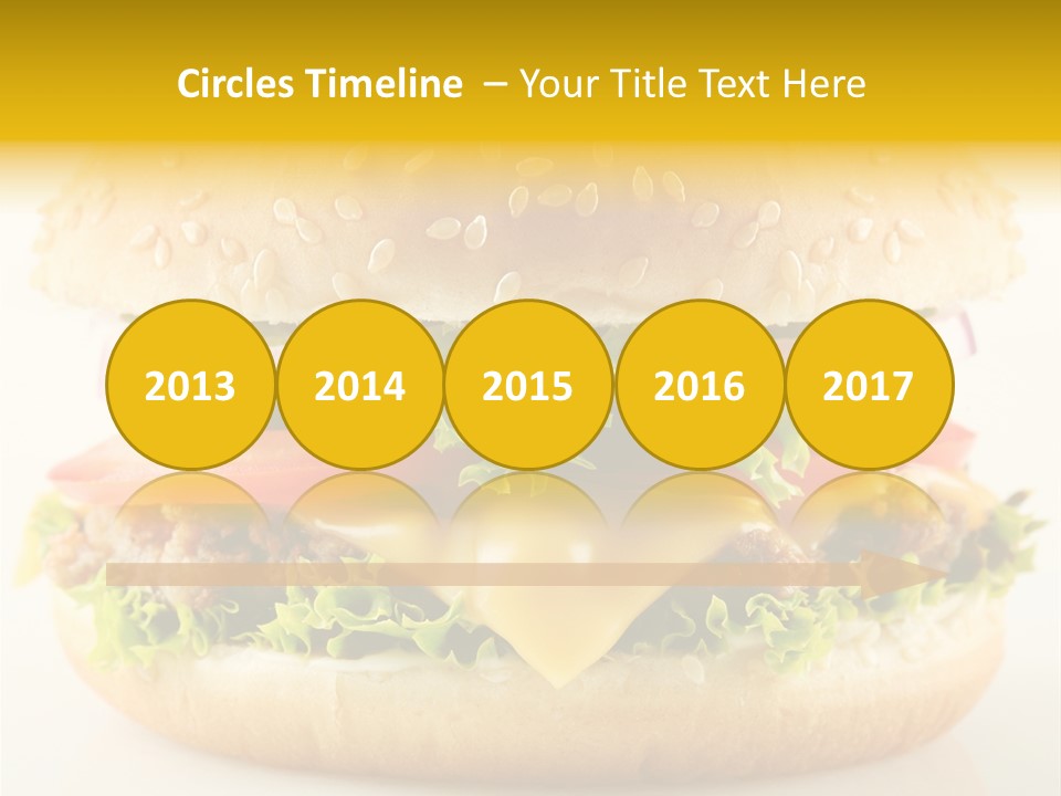A Cheeseburger With Lettuce, Tomato, Onion And Tomato Slices PowerPoint Template