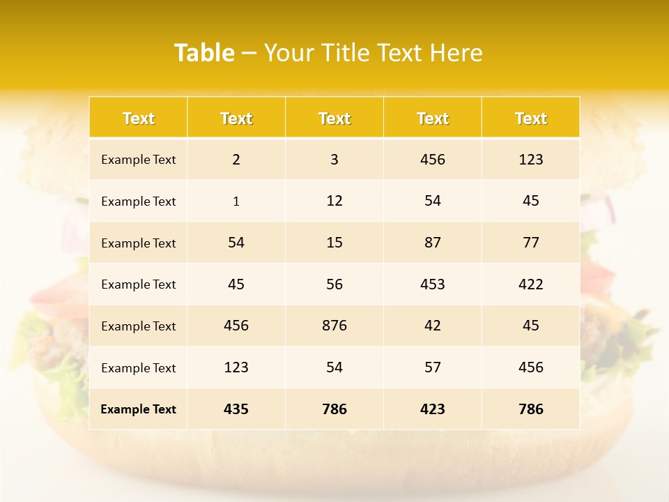 A Cheeseburger With Lettuce, Tomato, Onion And Tomato Slices PowerPoint Template