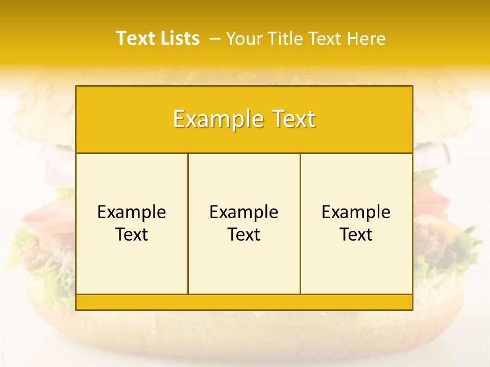A Cheeseburger With Lettuce, Tomato, Onion And Tomato Slices PowerPoint Template