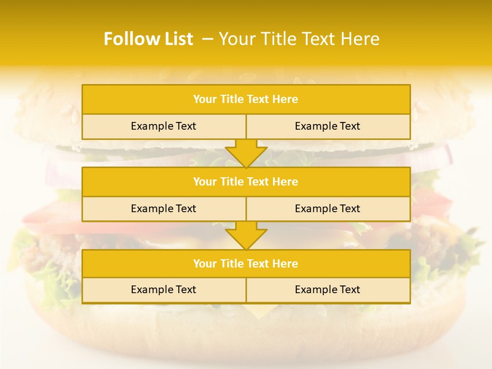 A Cheeseburger With Lettuce, Tomato, Onion And Tomato Slices PowerPoint Template