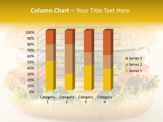 A Cheeseburger With Lettuce, Tomato, Onion And Tomato Slices PowerPoint Template