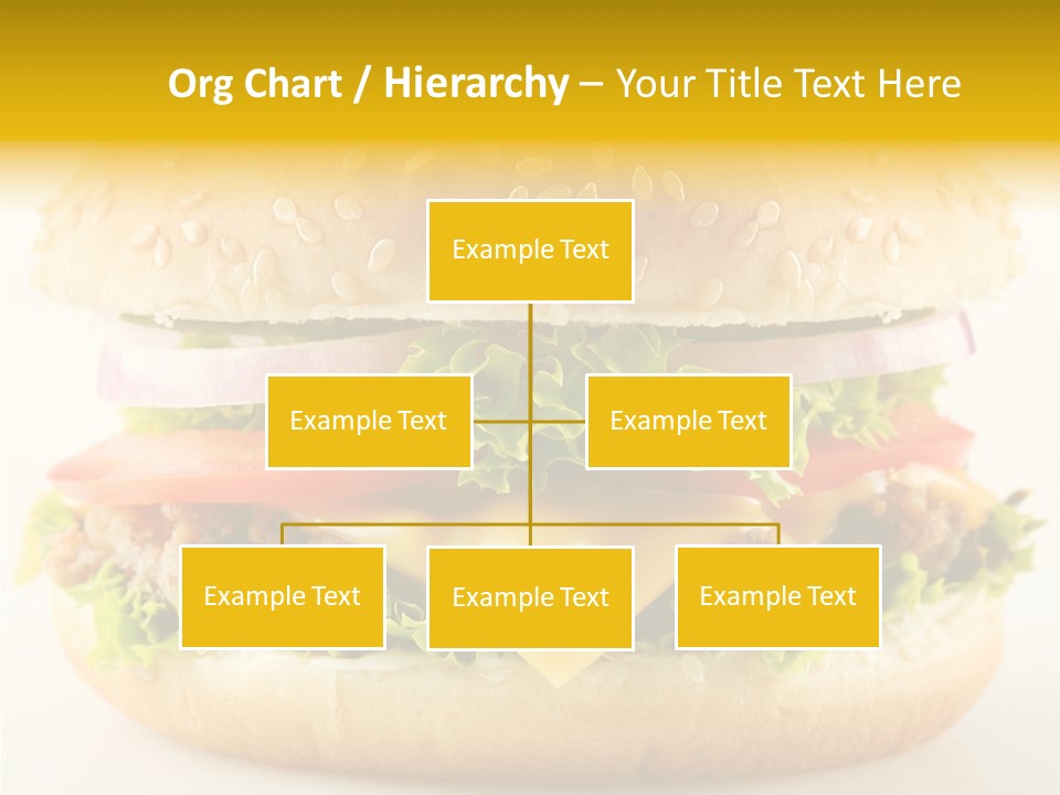 A Cheeseburger With Lettuce, Tomato, Onion And Tomato Slices PowerPoint Template