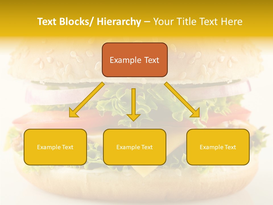 A Cheeseburger With Lettuce, Tomato, Onion And Tomato Slices PowerPoint Template