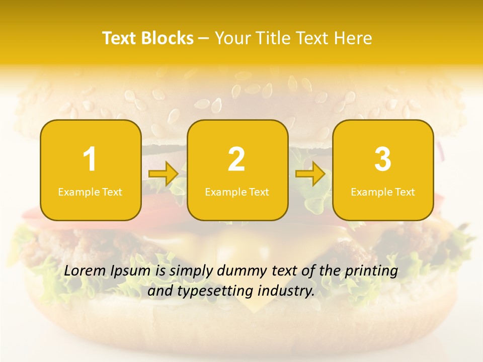 A Cheeseburger With Lettuce, Tomato, Onion And Tomato Slices PowerPoint Template