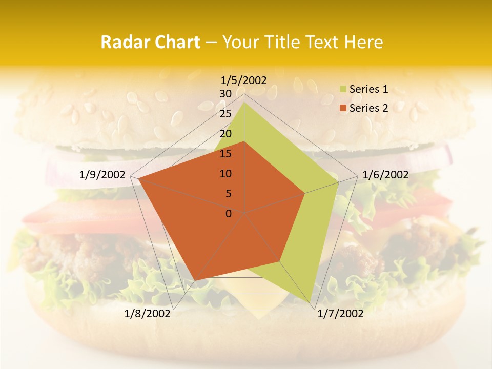 A Cheeseburger With Lettuce, Tomato, Onion And Tomato Slices PowerPoint Template