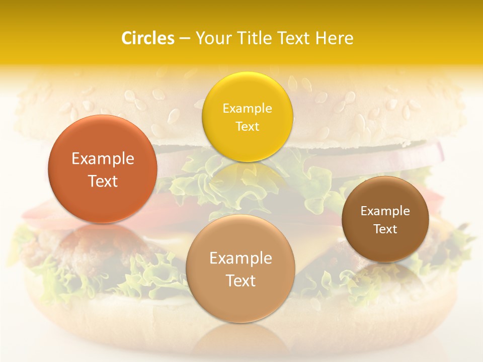 A Cheeseburger With Lettuce, Tomato, Onion And Tomato Slices PowerPoint Template