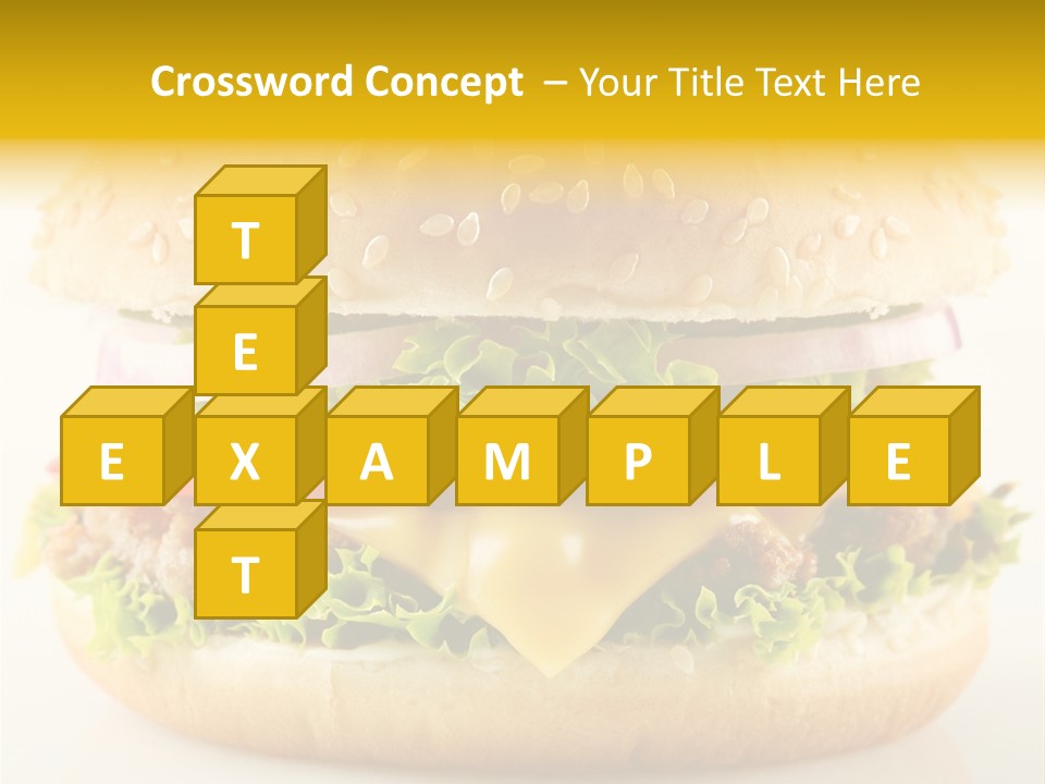 A Cheeseburger With Lettuce, Tomato, Onion And Tomato Slices PowerPoint Template