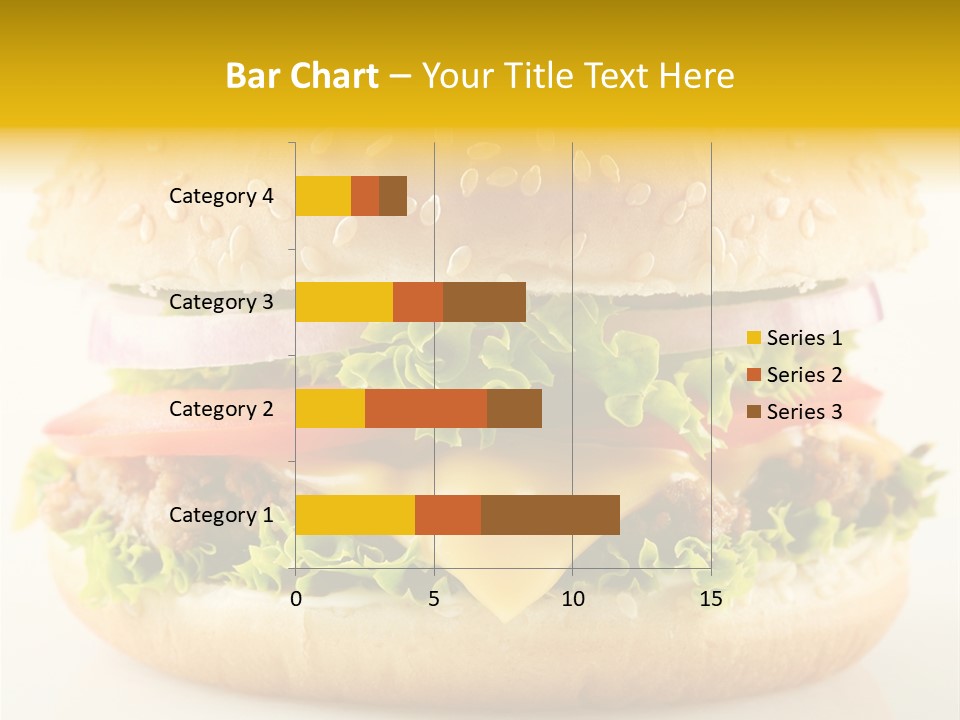 A Cheeseburger With Lettuce, Tomato, Onion And Tomato Slices PowerPoint Template