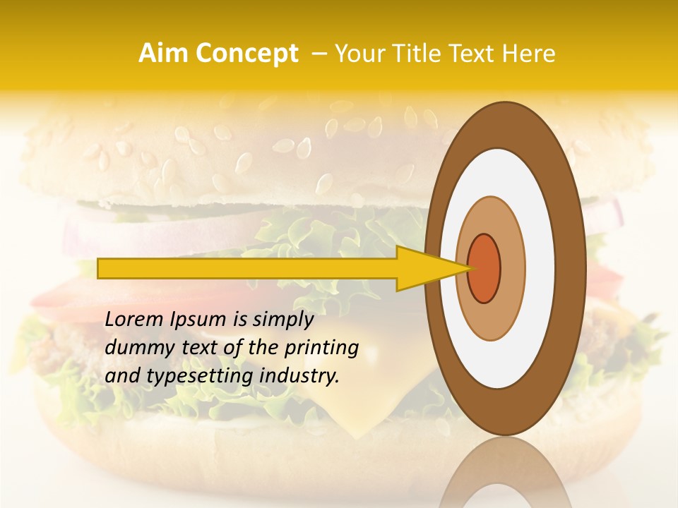 A Cheeseburger With Lettuce, Tomato, Onion And Tomato Slices PowerPoint Template