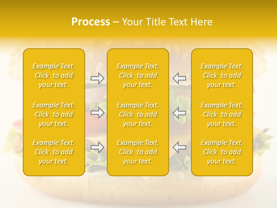 A Cheeseburger With Lettuce, Tomato, Onion And Tomato Slices PowerPoint Template
