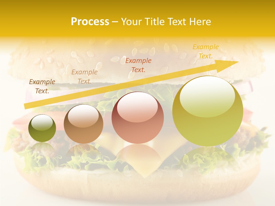 A Cheeseburger With Lettuce, Tomato, Onion And Tomato Slices PowerPoint Template