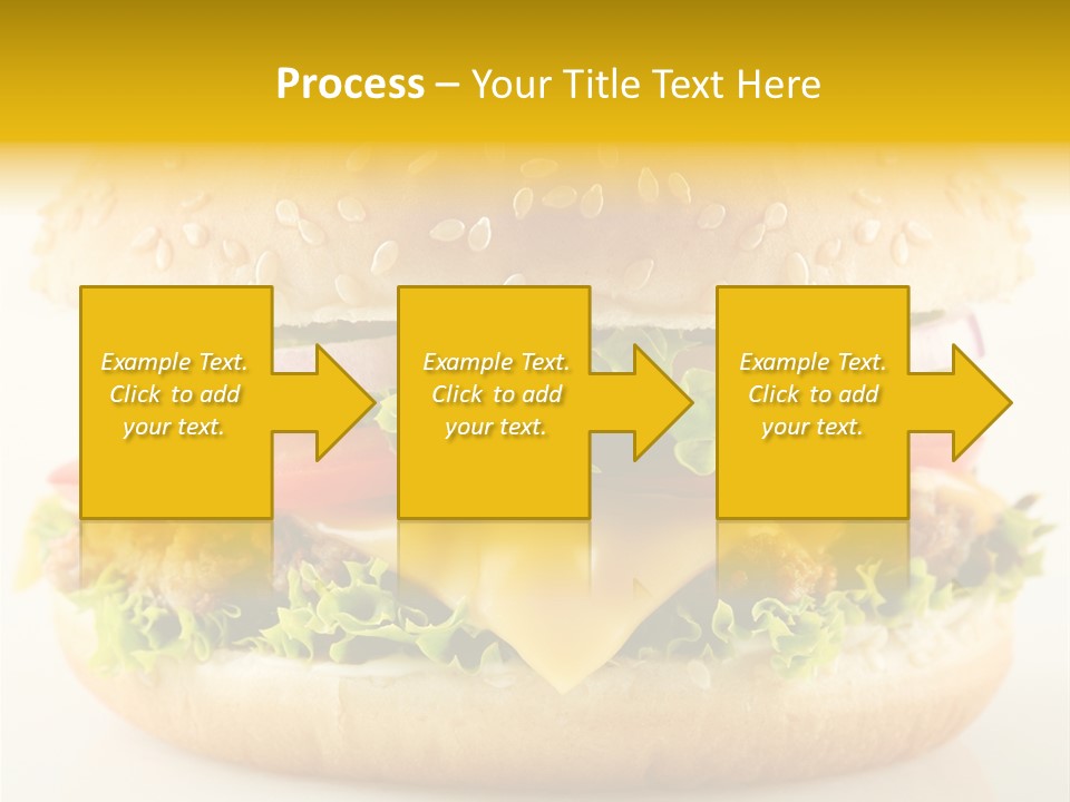A Cheeseburger With Lettuce, Tomato, Onion And Tomato Slices PowerPoint Template