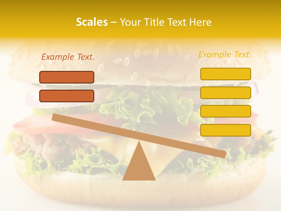A Cheeseburger With Lettuce, Tomato, Onion And Tomato Slices PowerPoint Template