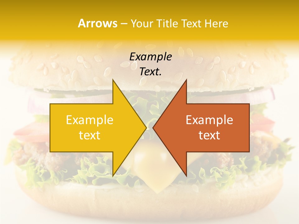 A Cheeseburger With Lettuce, Tomato, Onion And Tomato Slices PowerPoint Template