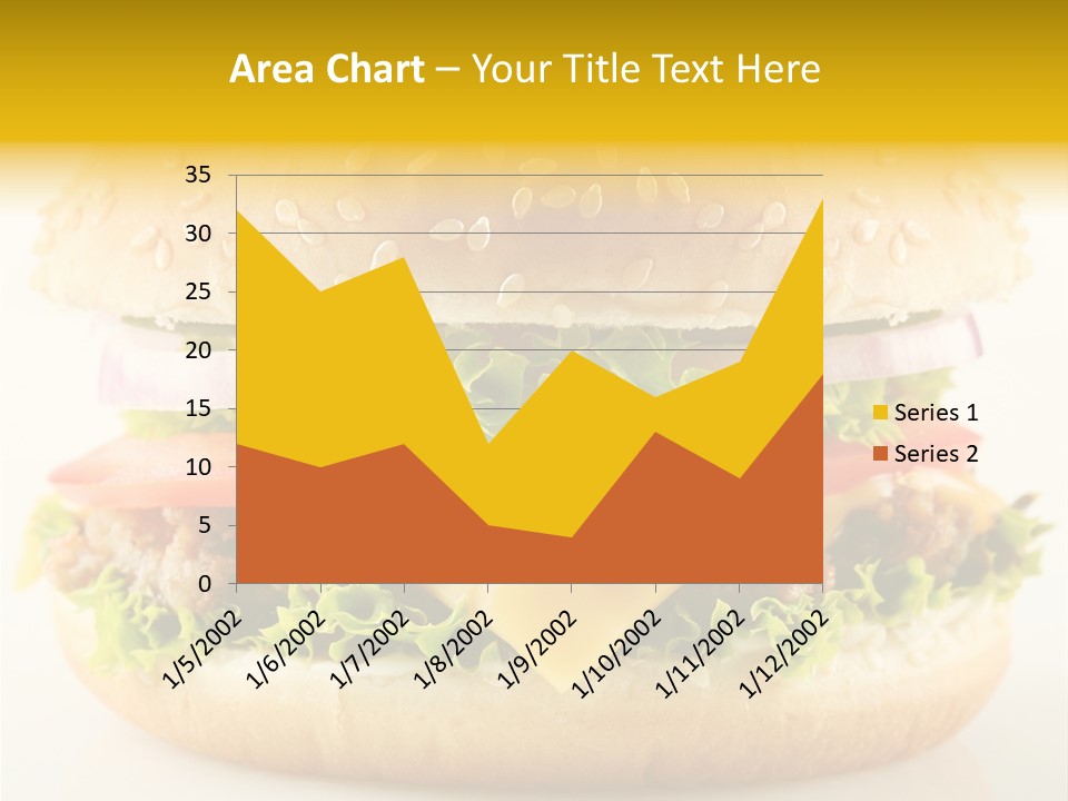 A Cheeseburger With Lettuce, Tomato, Onion And Tomato Slices PowerPoint Template