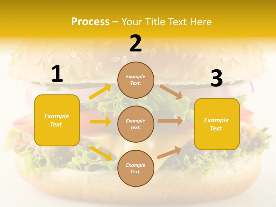 A Cheeseburger With Lettuce, Tomato, Onion And Tomato Slices PowerPoint Template