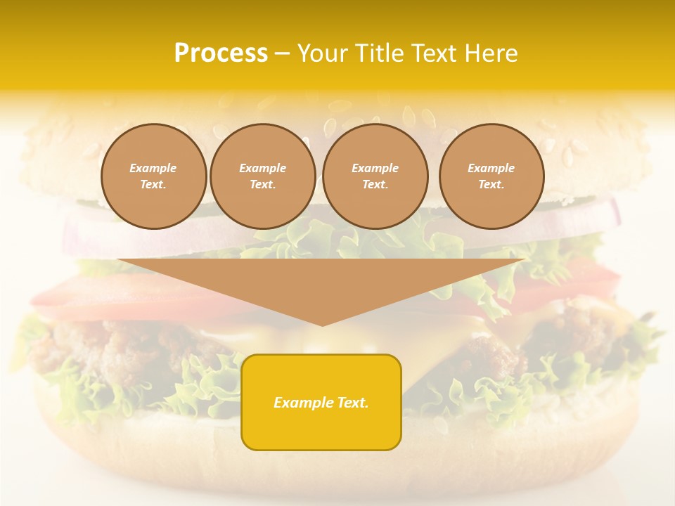 A Cheeseburger With Lettuce, Tomato, Onion And Tomato Slices PowerPoint Template
