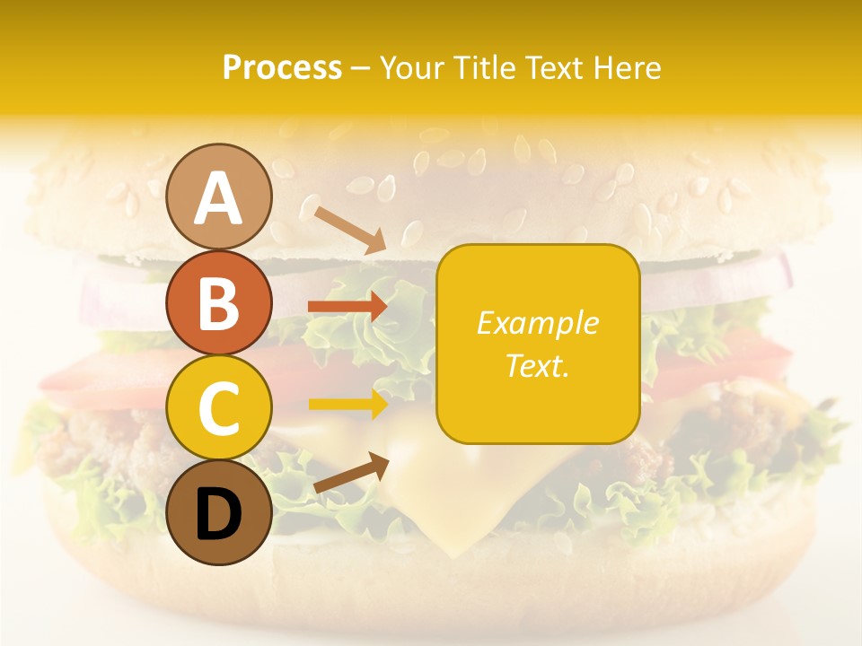 A Cheeseburger With Lettuce, Tomato, Onion And Tomato Slices PowerPoint Template