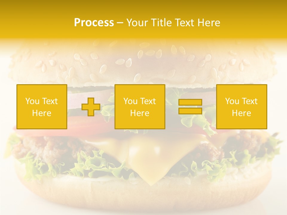 A Cheeseburger With Lettuce, Tomato, Onion And Tomato Slices PowerPoint Template