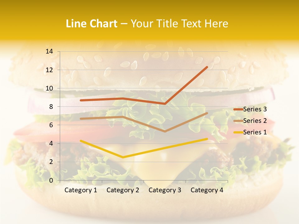 A Cheeseburger With Lettuce, Tomato, Onion And Tomato Slices PowerPoint Template