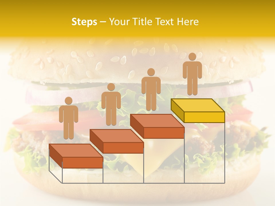 A Cheeseburger With Lettuce, Tomato, Onion And Tomato Slices PowerPoint Template