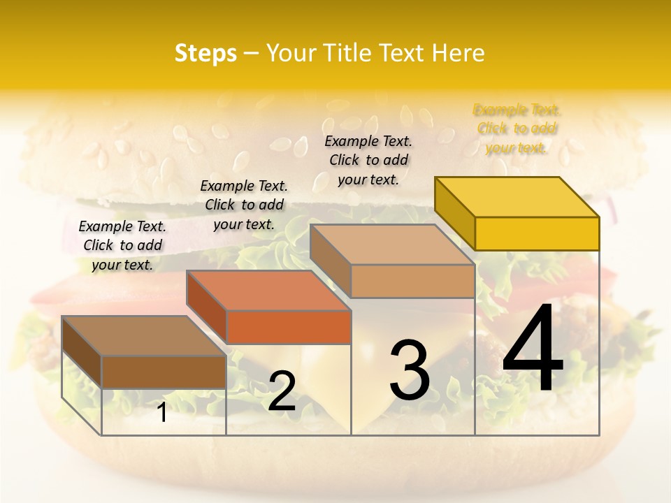 A Cheeseburger With Lettuce, Tomato, Onion And Tomato Slices PowerPoint Template