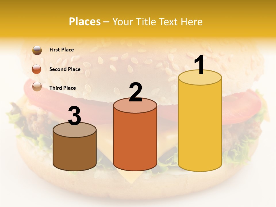 A Cheeseburger With Tomatoes And Lettuce On A Bun PowerPoint Template