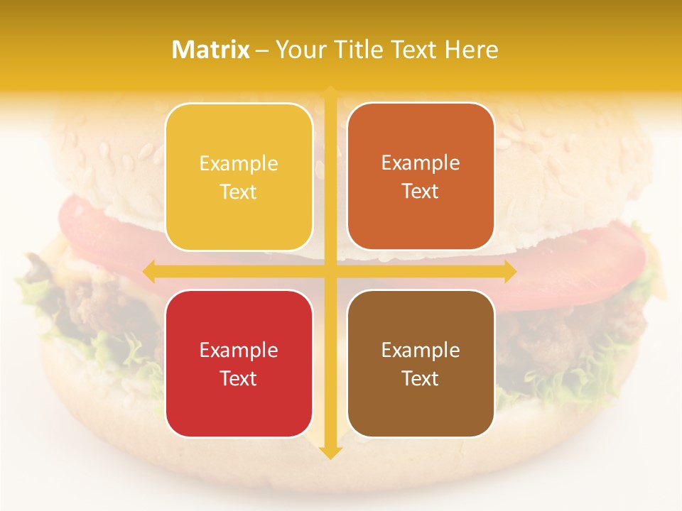 A Cheeseburger With Tomatoes And Lettuce On A Bun PowerPoint Template