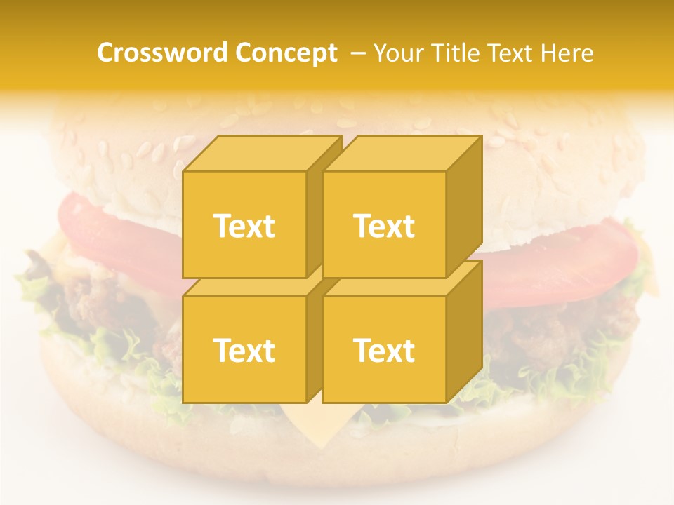 A Cheeseburger With Tomatoes And Lettuce On A Bun PowerPoint Template