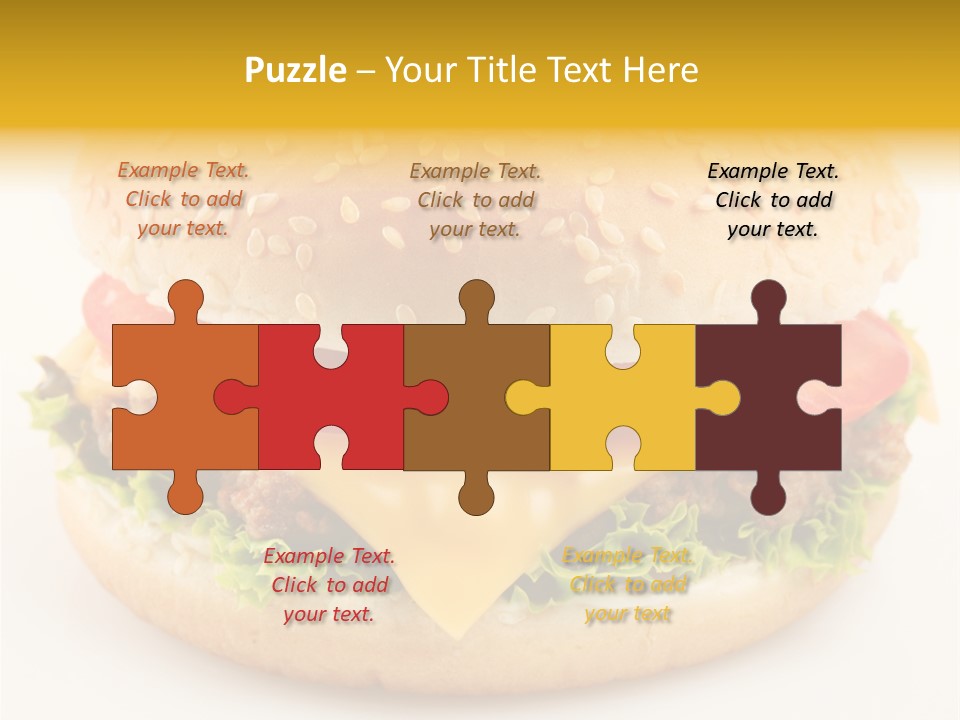 A Cheeseburger With Tomatoes And Lettuce On A Bun PowerPoint Template