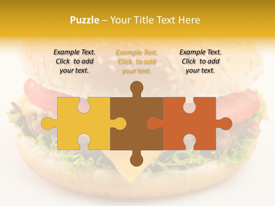 A Cheeseburger With Tomatoes And Lettuce On A Bun PowerPoint Template